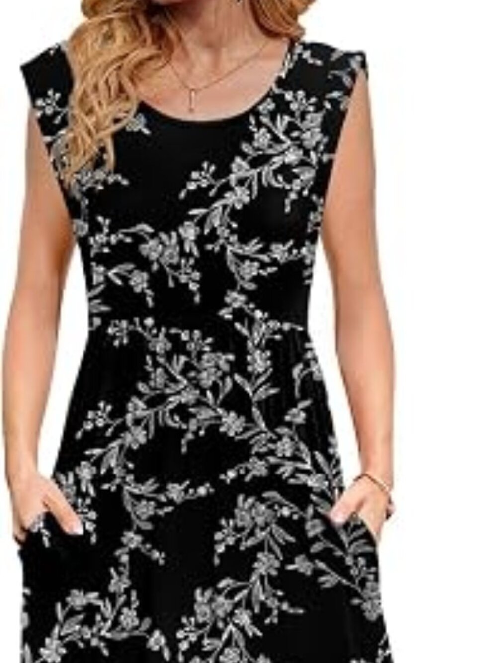 Womens 2026 Maxi Dresses Empire Waist Long Summer Dress Casual Cap Short Sleeve - Picture 2 of 5